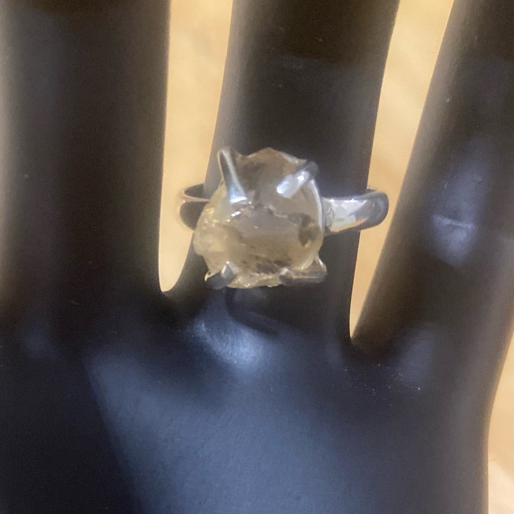 925 Raw Citrine Ring